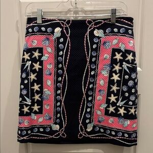 Talbots Nautical printed Pink and Navy Skirt